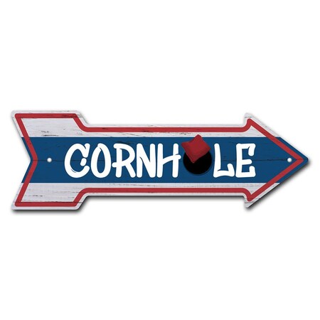 Signmission Cornhole Arrow Sign Funny Home Decor 18in Wide P-ARROW-999902